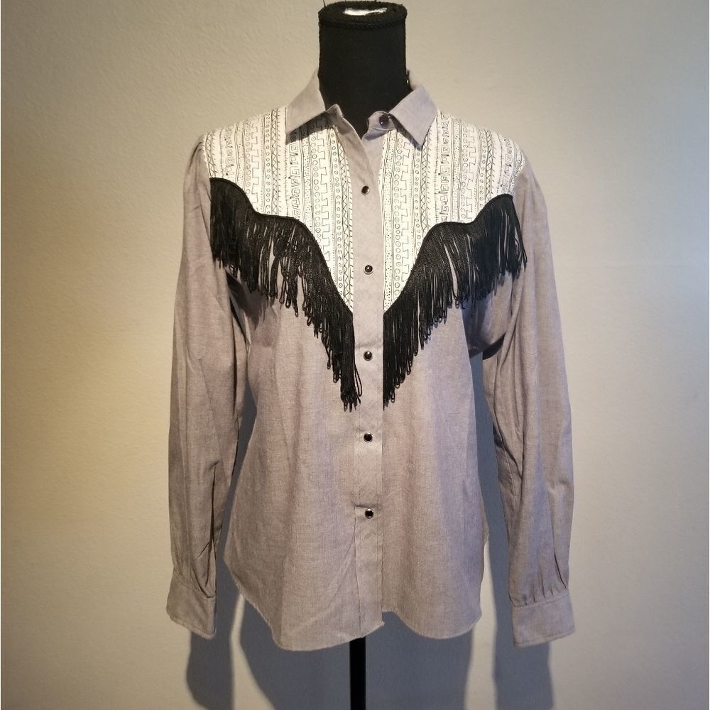 VINTAGE KENNY ROGERS BY KARMAN PEARL SNAP SHIRT SIZE 13/14.  B30